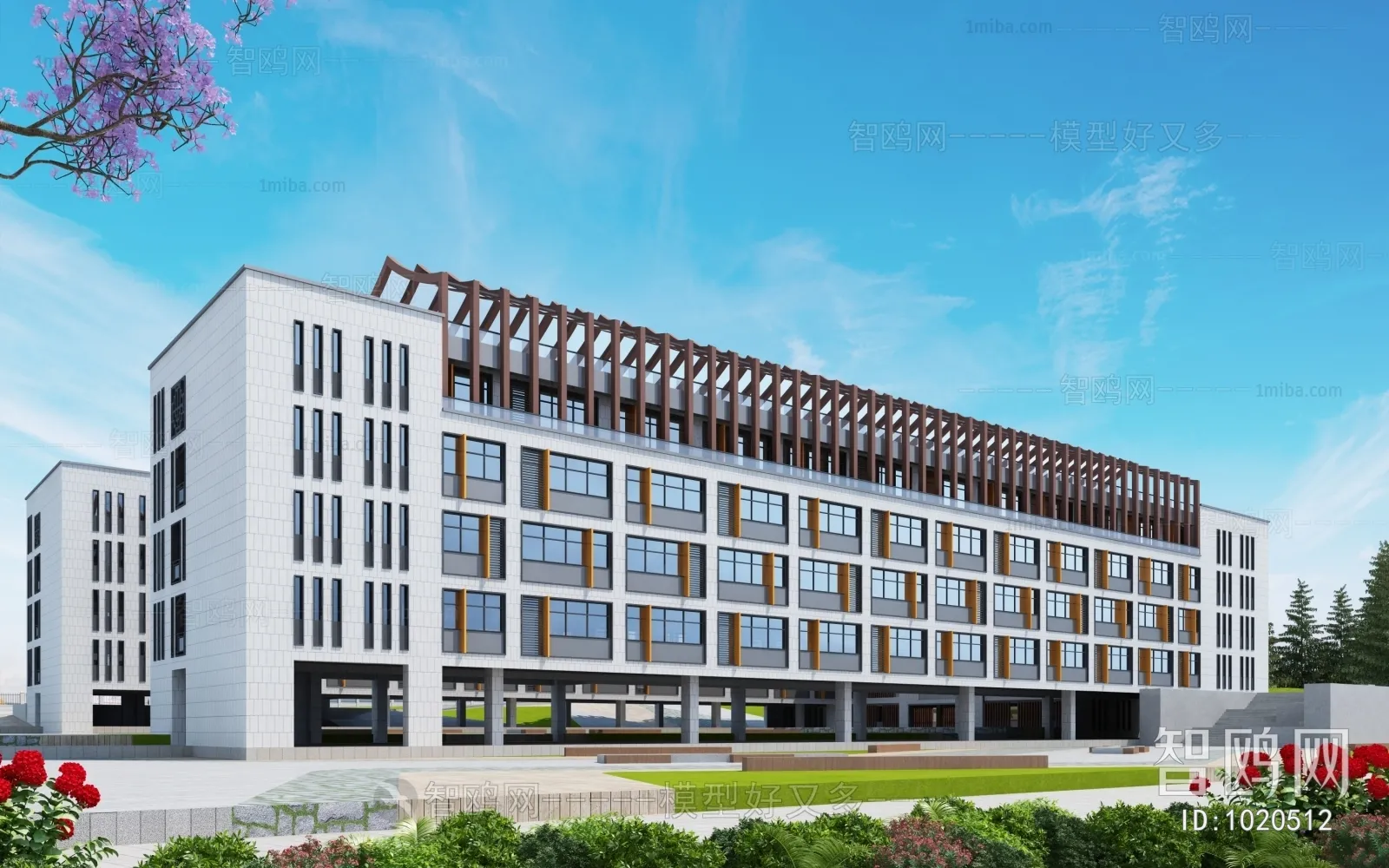 Exterior 3D Models of Shool - 3D Scenes - 010