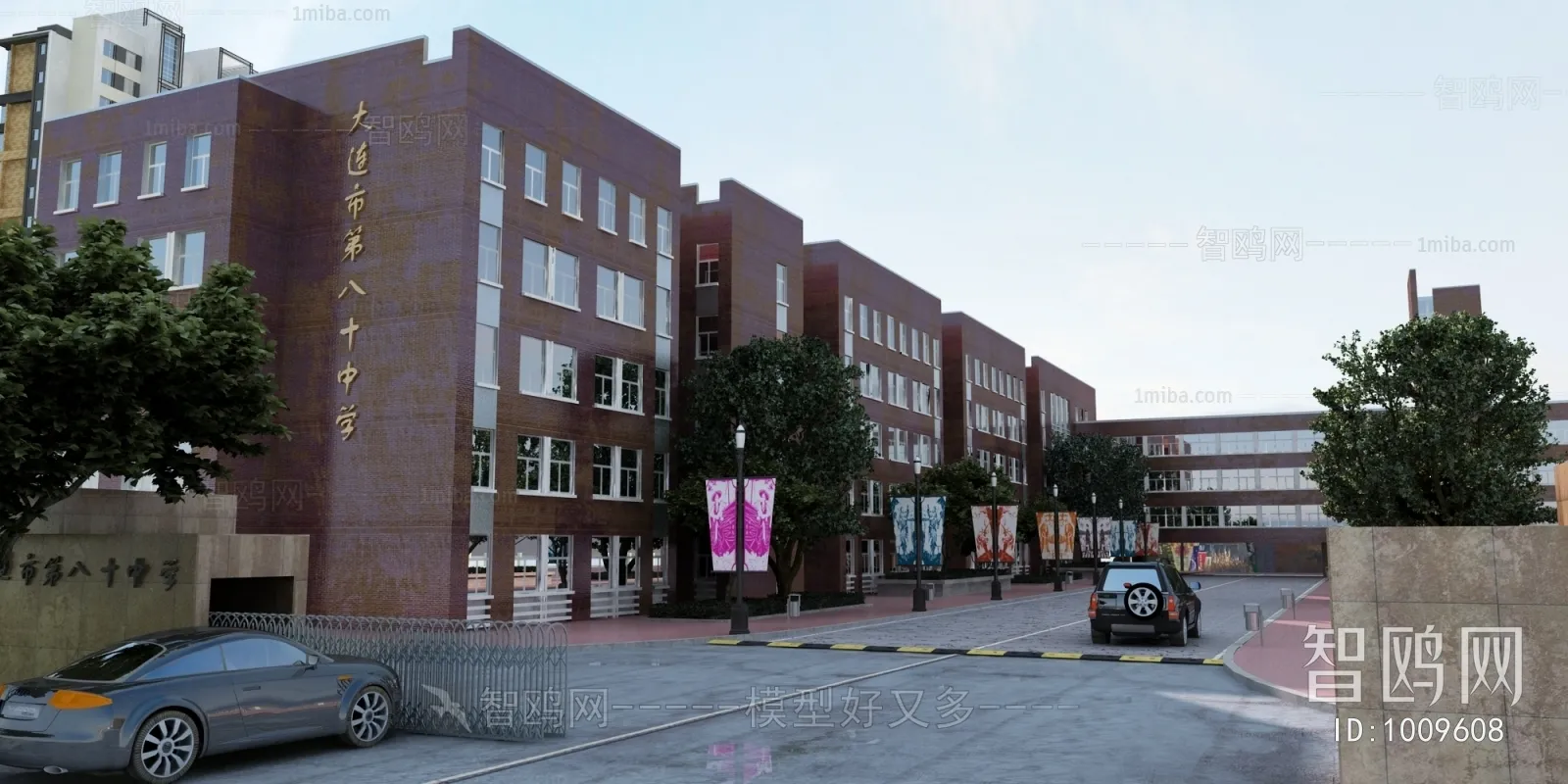 Exterior 3D Models of Shool - 3D Scenes - 011