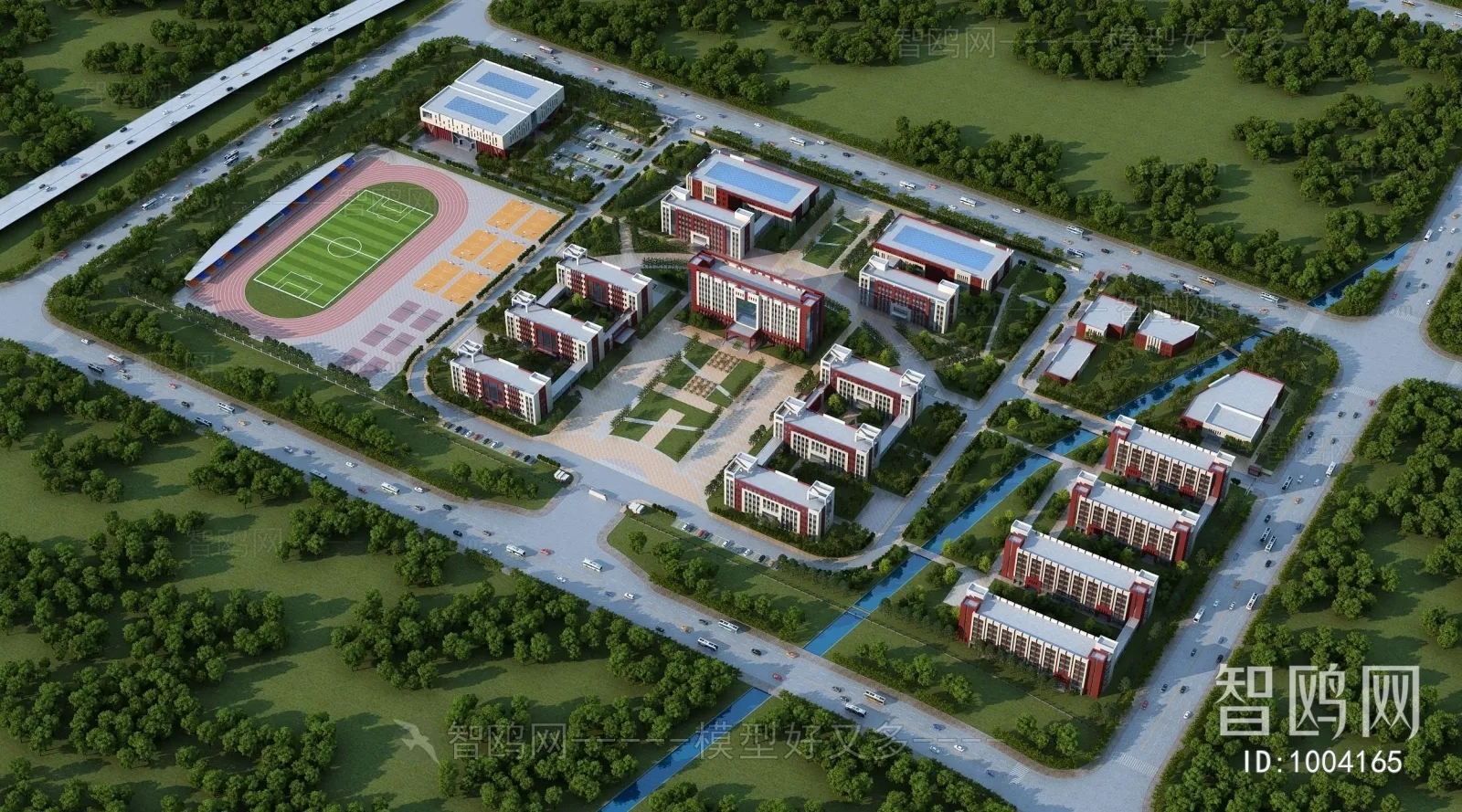 Exterior 3D Models of Shool - 3D Scenes - 012