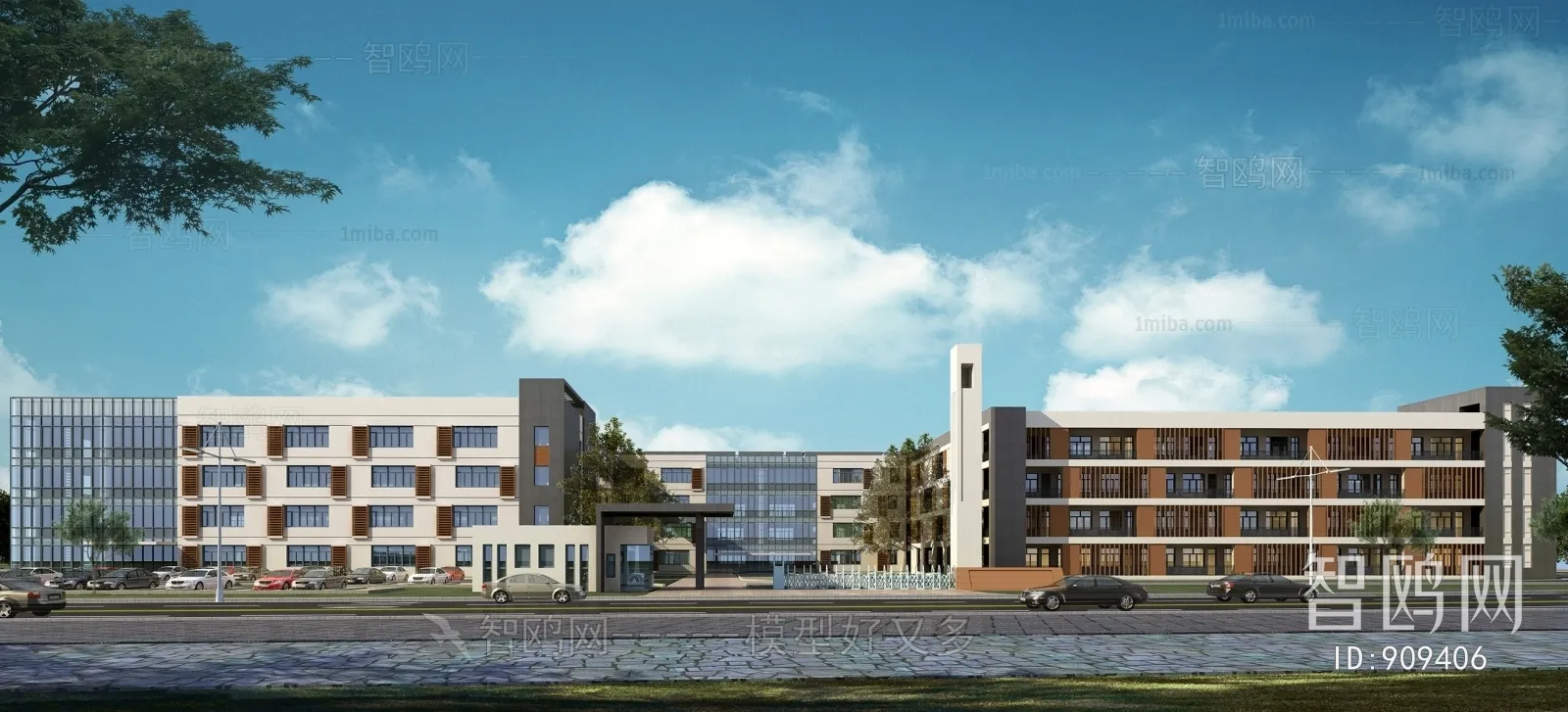 Exterior 3D Models of Shool - 3D Scenes - 016