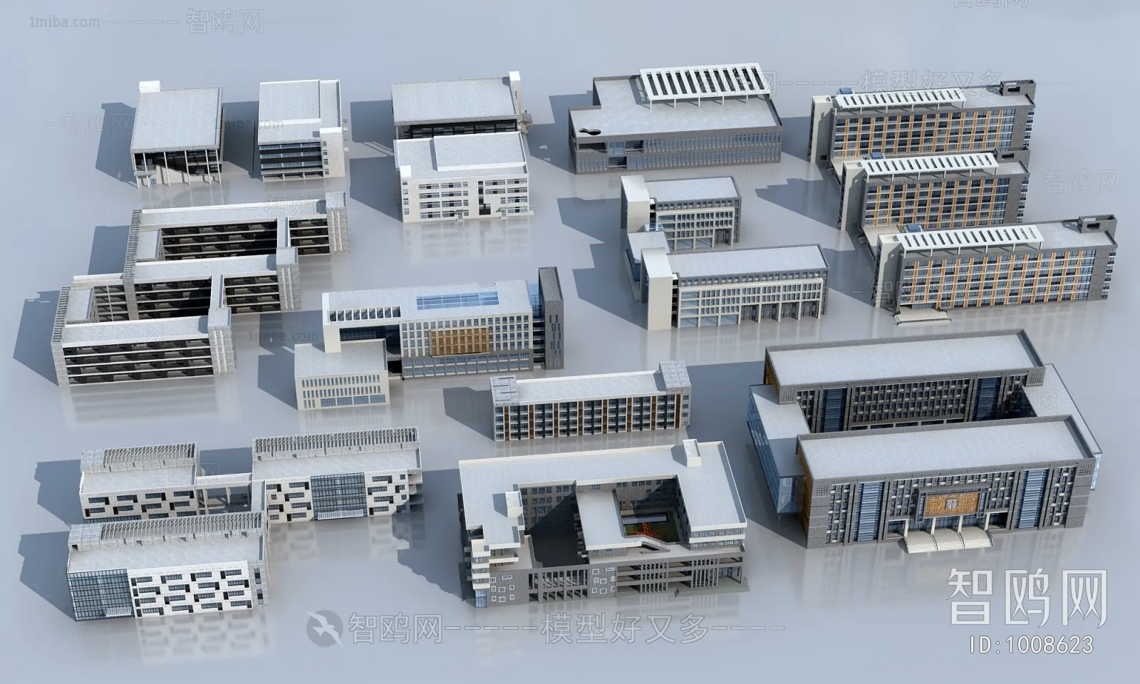 Exterior 3D Models of Shool - 3D Scenes - 017