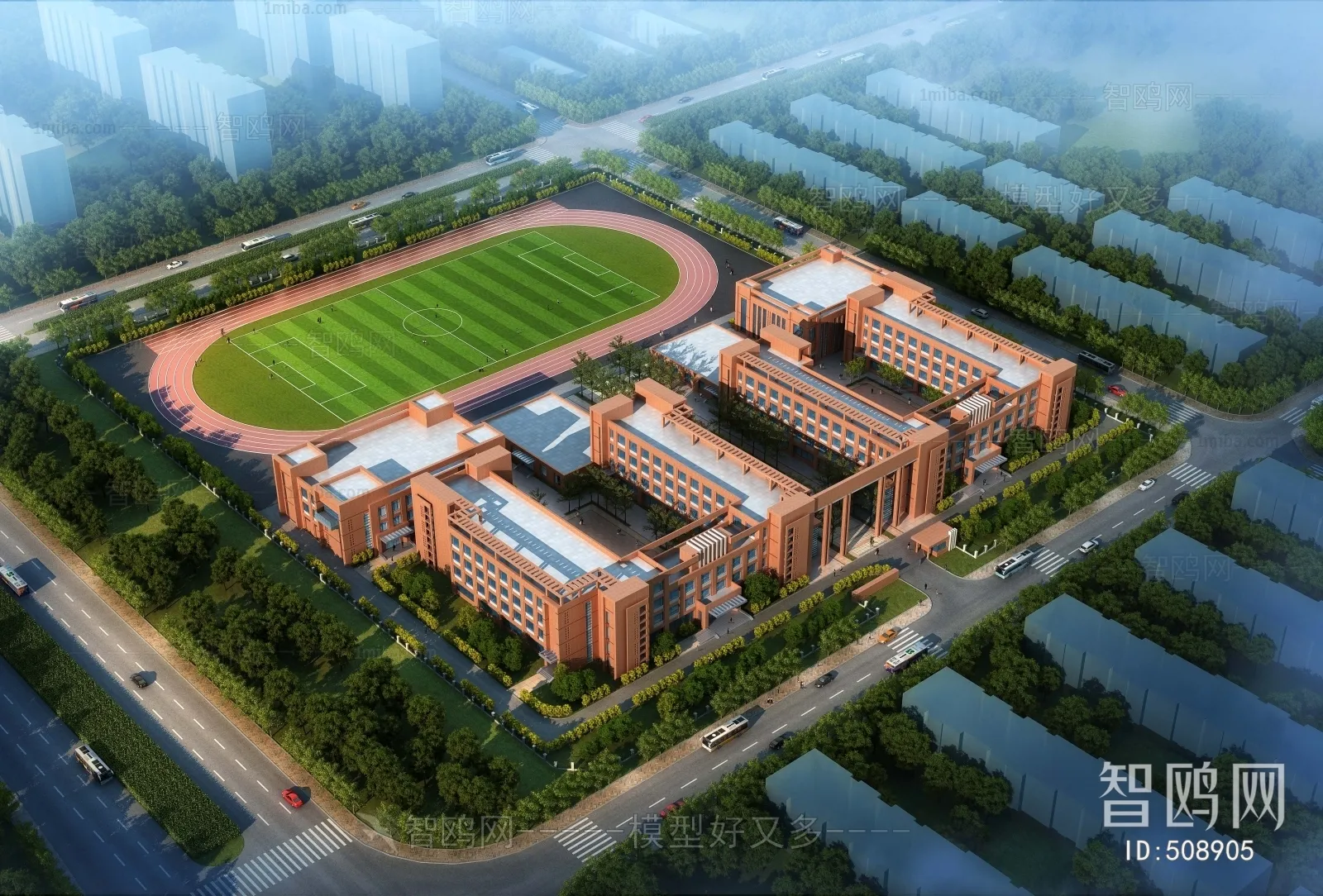 Exterior 3D Models of Shool - 3D Scenes - 018