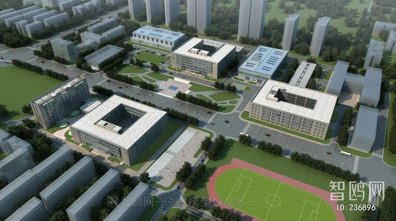 Exterior 3D Models of Shool - 3D Scenes - 019