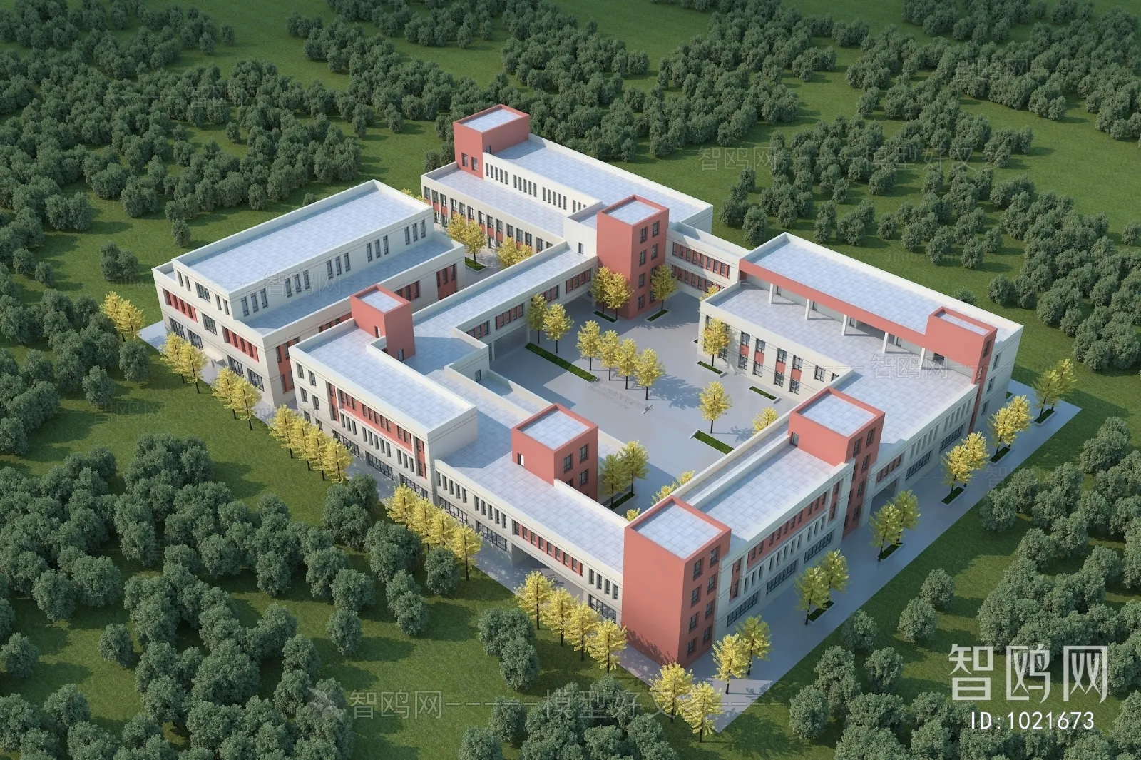 Exterior 3D Models of Shool - 3D Scenes - 020