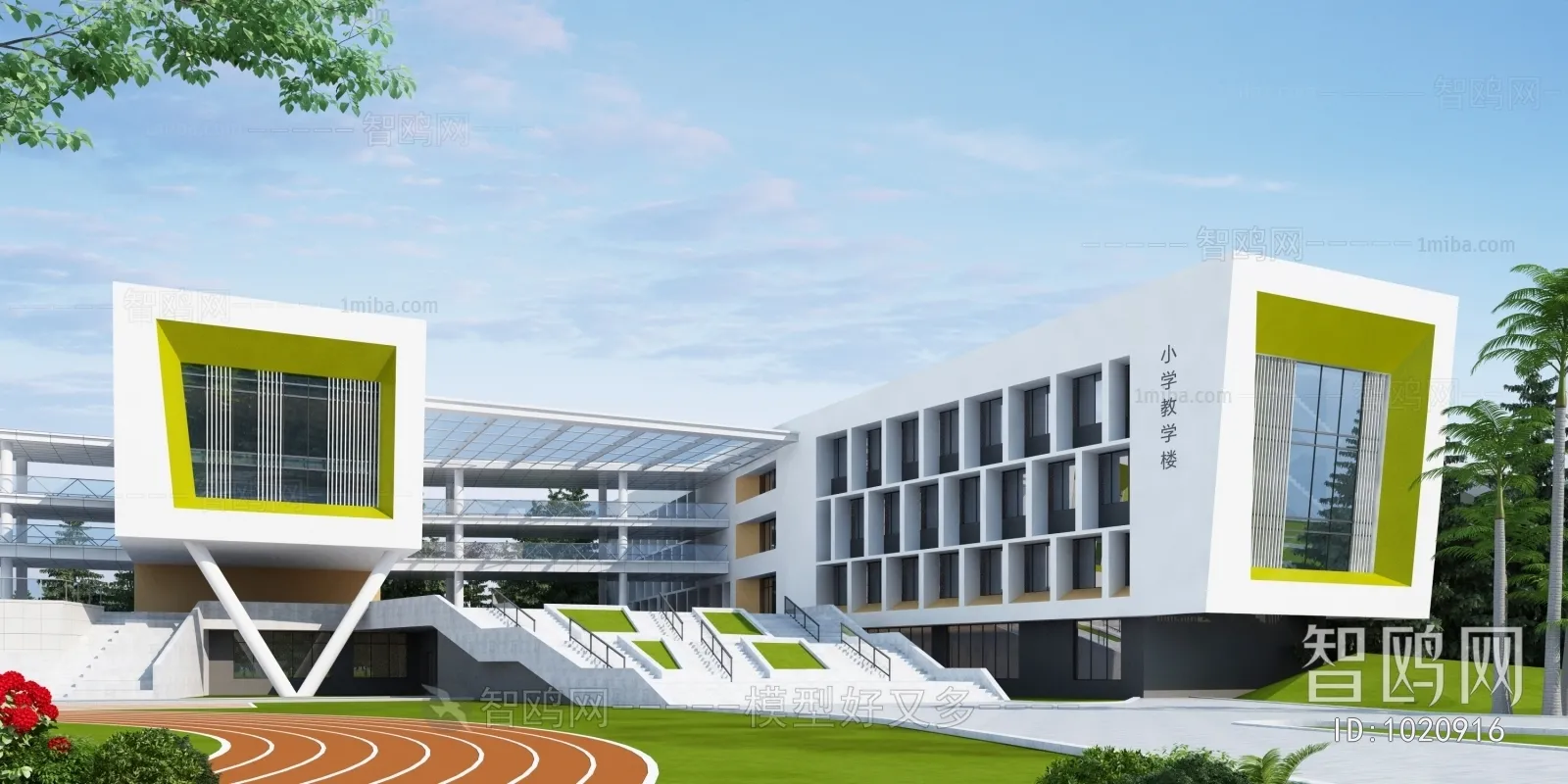 Exterior 3D Models of Shool - 3D Scenes - 021