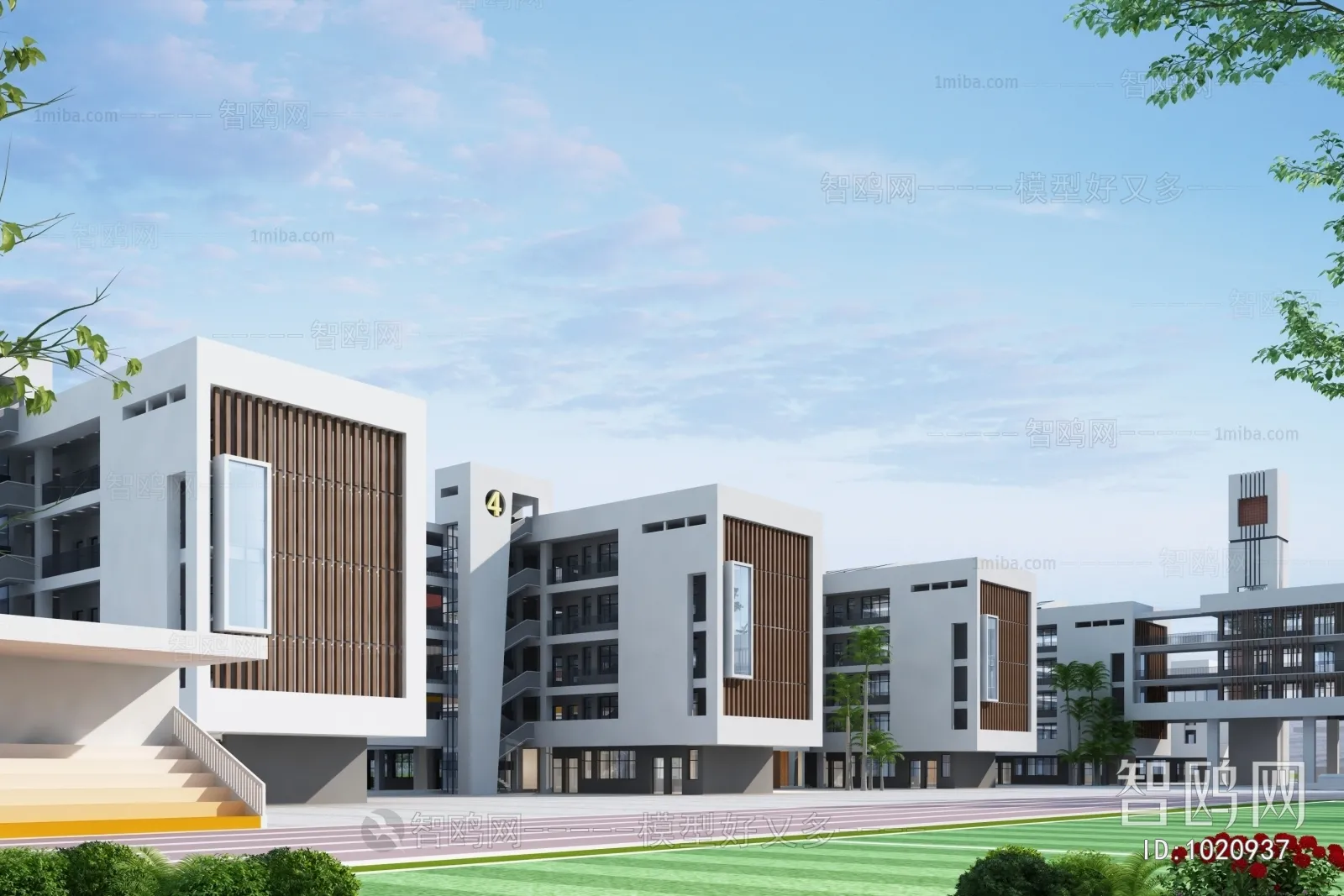 Exterior 3D Models of Shool - 3D Scenes - 022