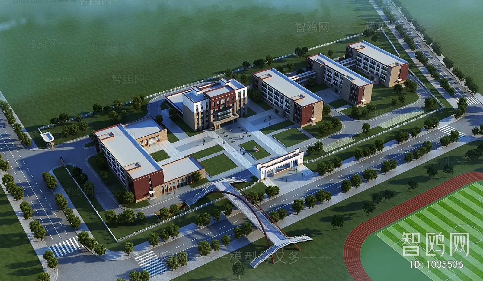 Exterior 3D Models of Shool - 3D Scenes - 024