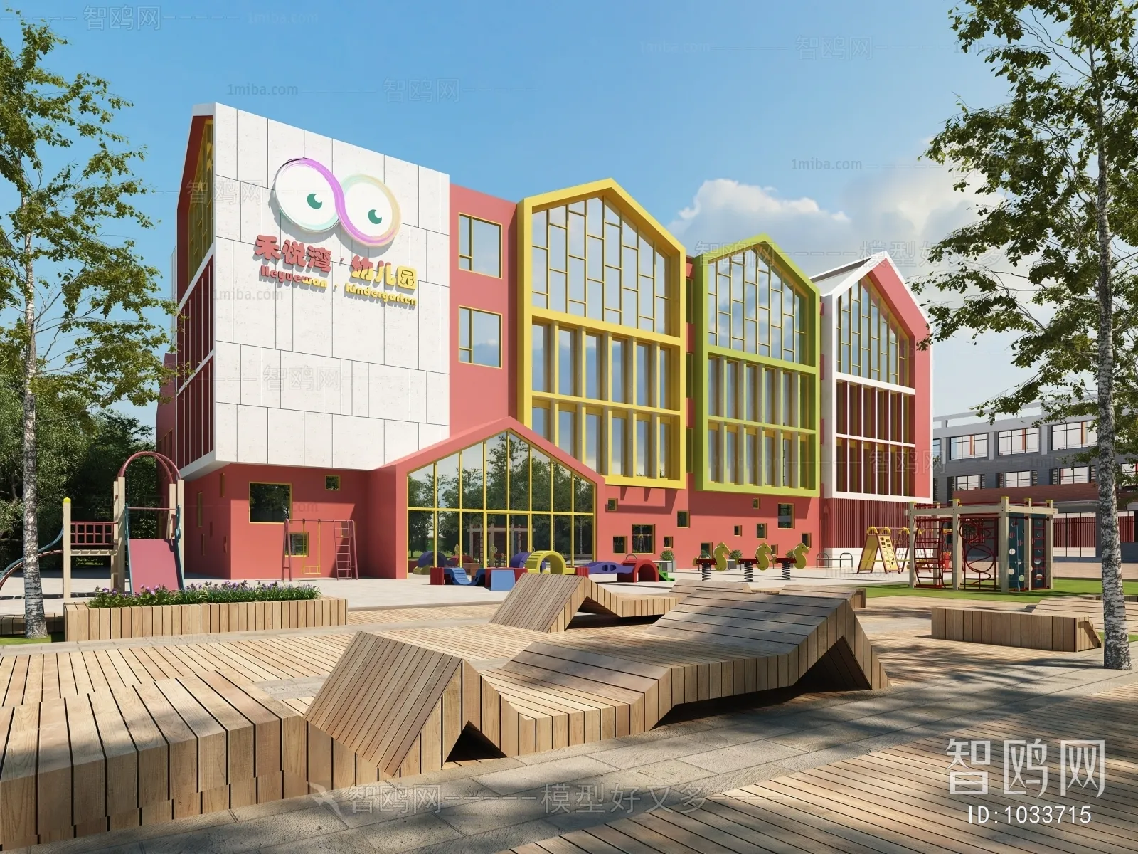 Exterior 3D Models of Shool - 3D Scenes - 026