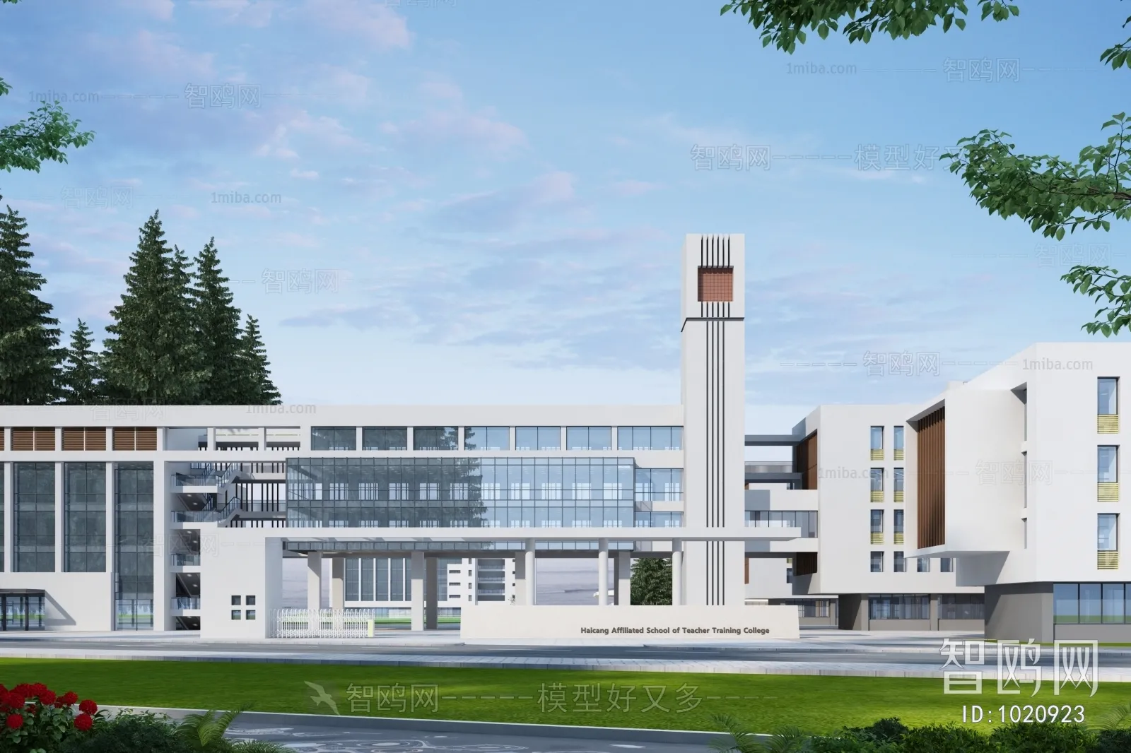 Exterior 3D Models of Shool - 3D Scenes - 028