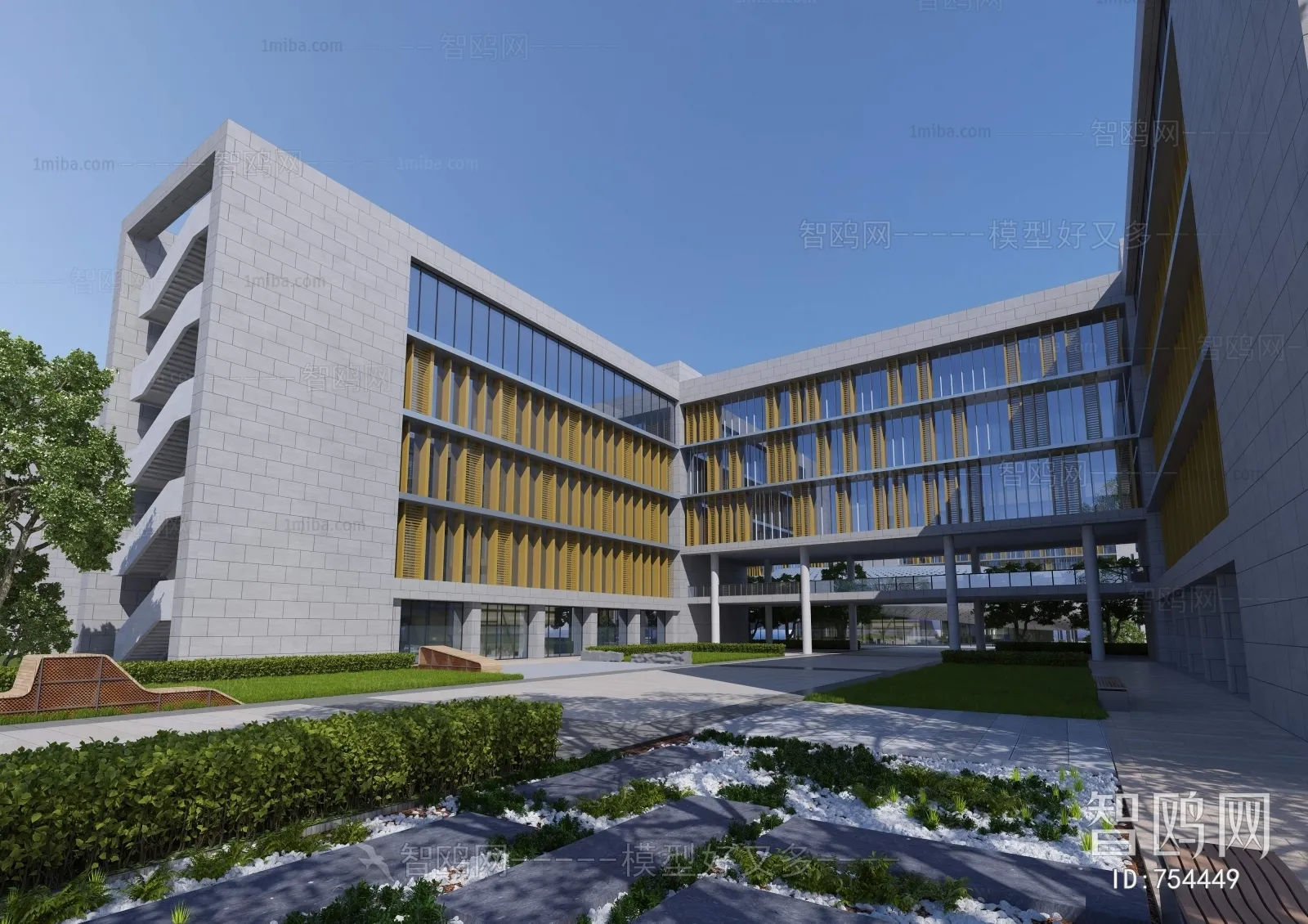 Exterior 3D Models of Shool - 3D Scenes - 029