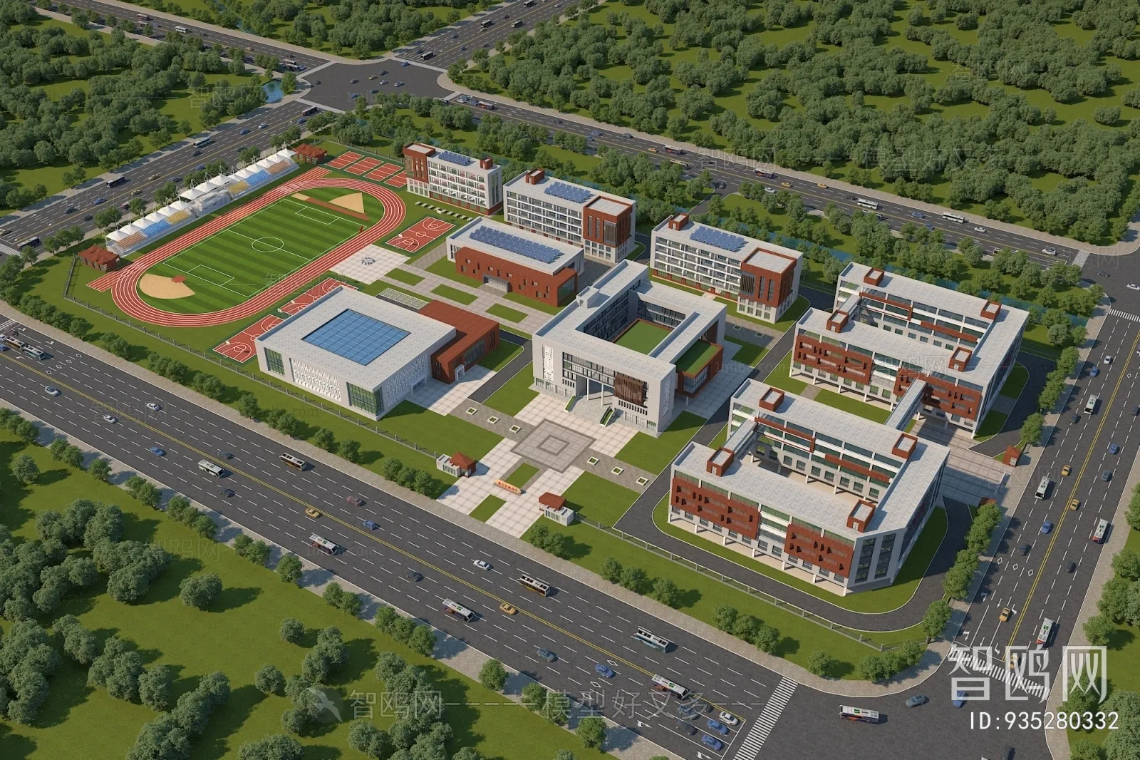 Exterior 3D Models of Shool - 3D Scenes - 031