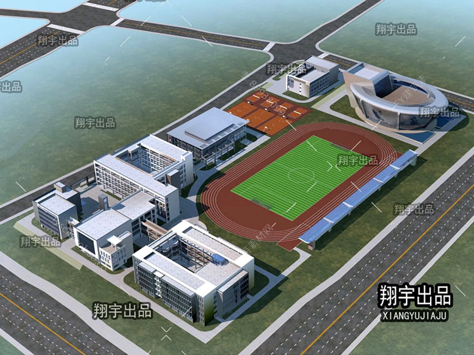 Exterior 3D Models of Shool - 3D Scenes - 035