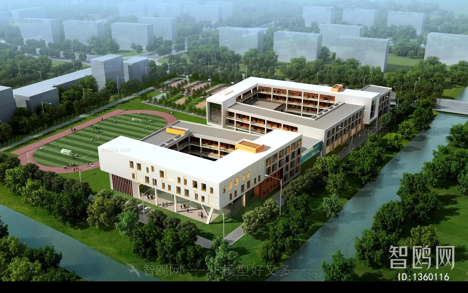 Exterior 3D Models of Shool - 3D Scenes - 036