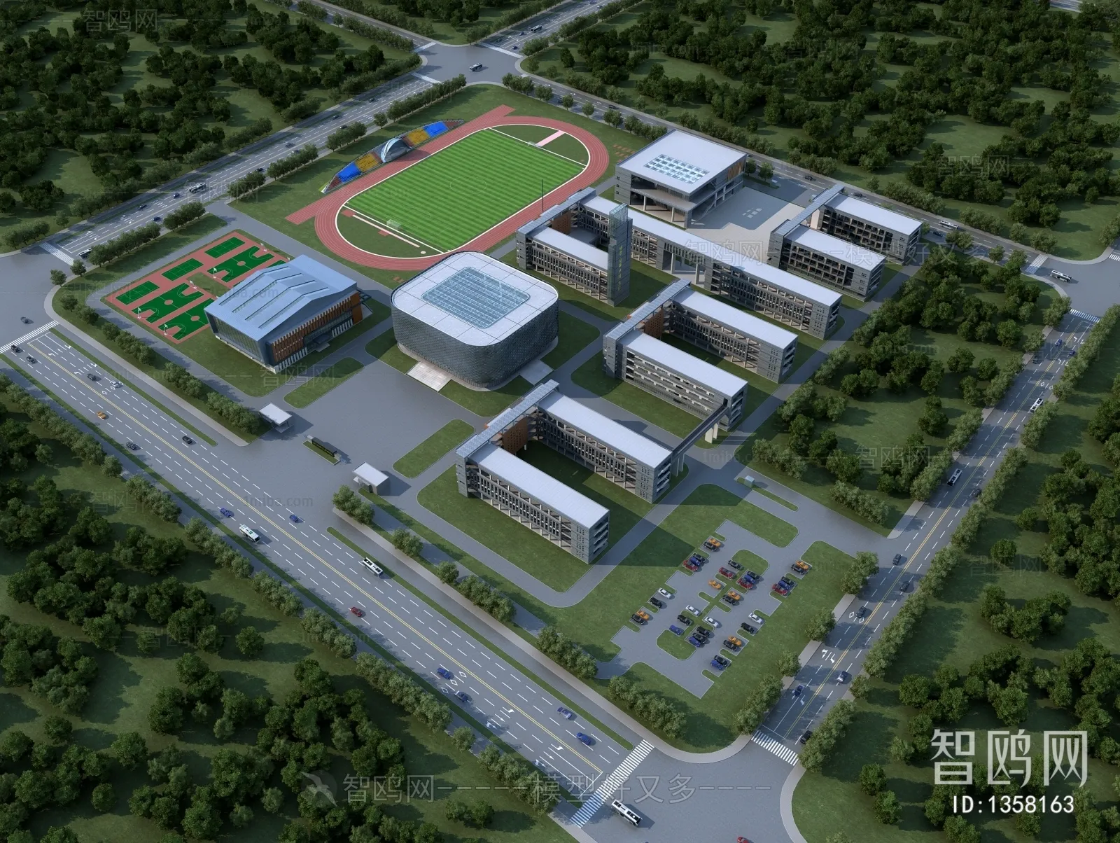 Exterior 3D Models of Shool - 3D Scenes - 038