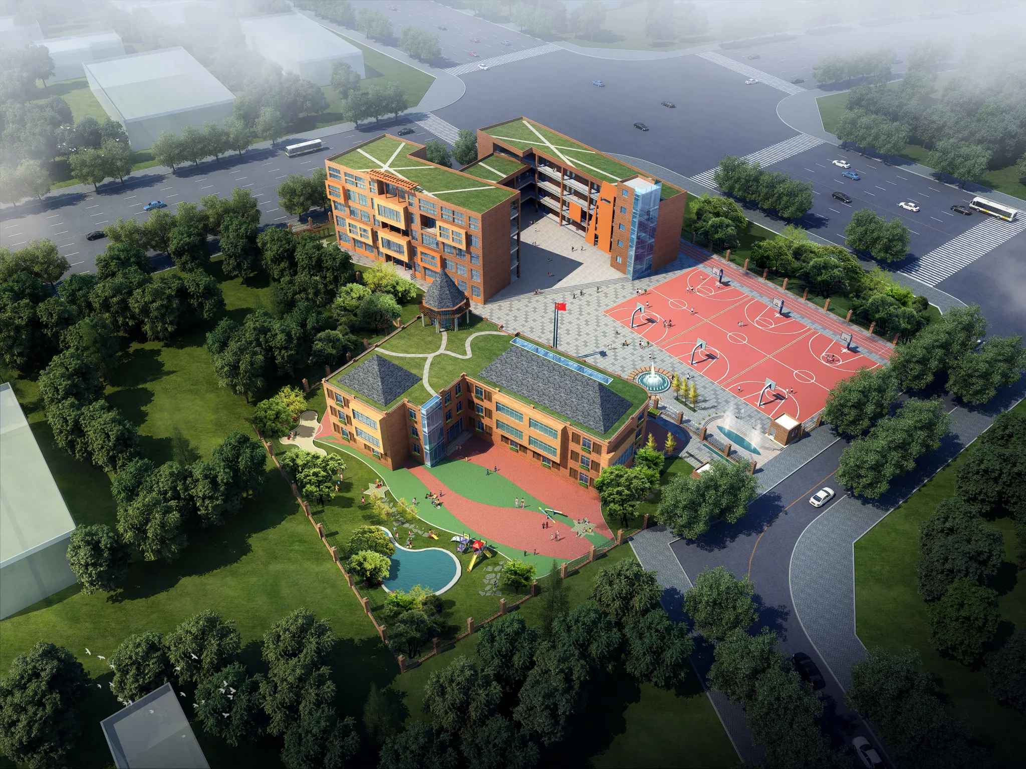 Exterior 3D Models of Shool - 3D Scenes - 040