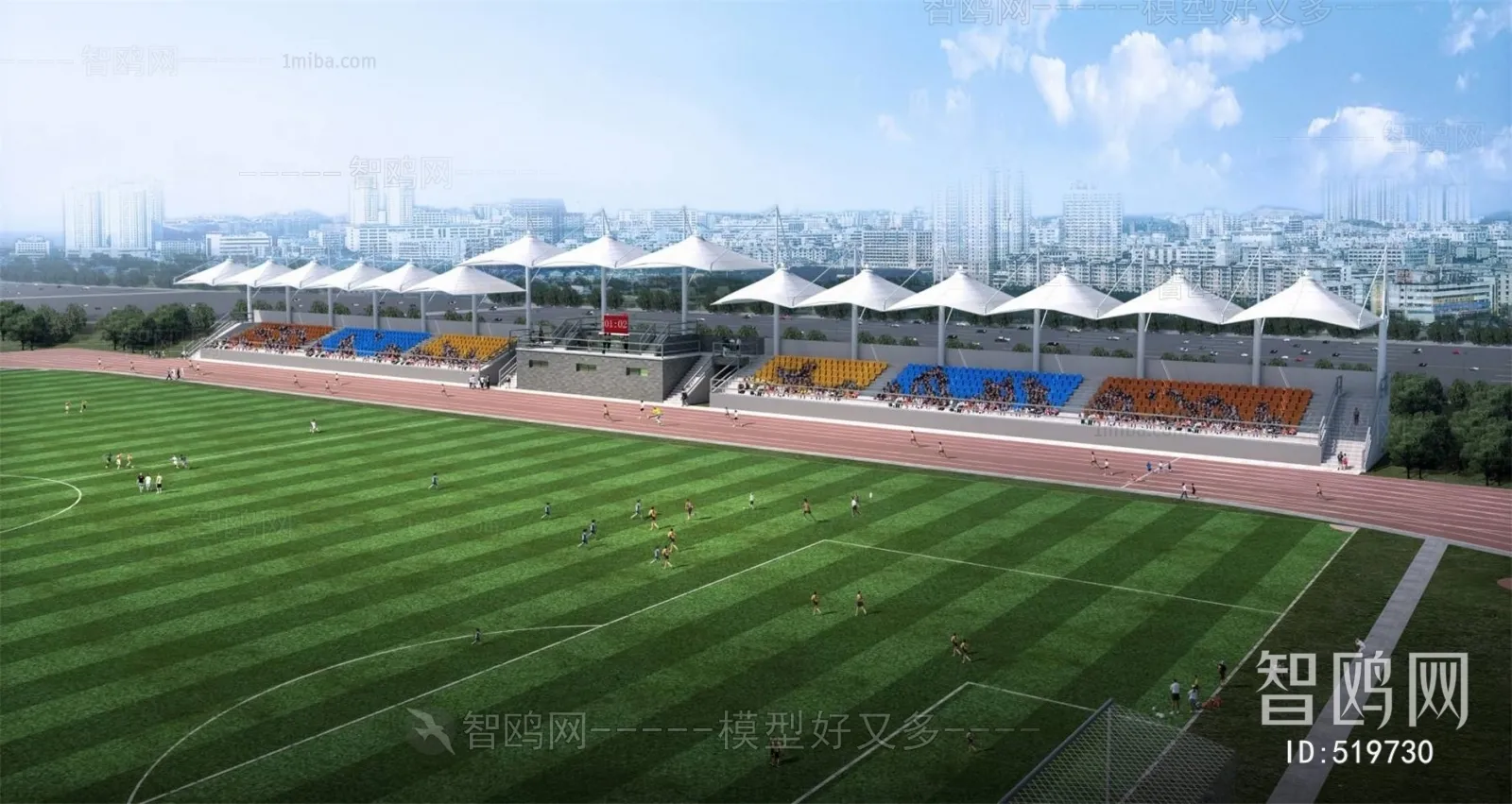 Exterior 3D Models of Shool - 3D Scenes - 041