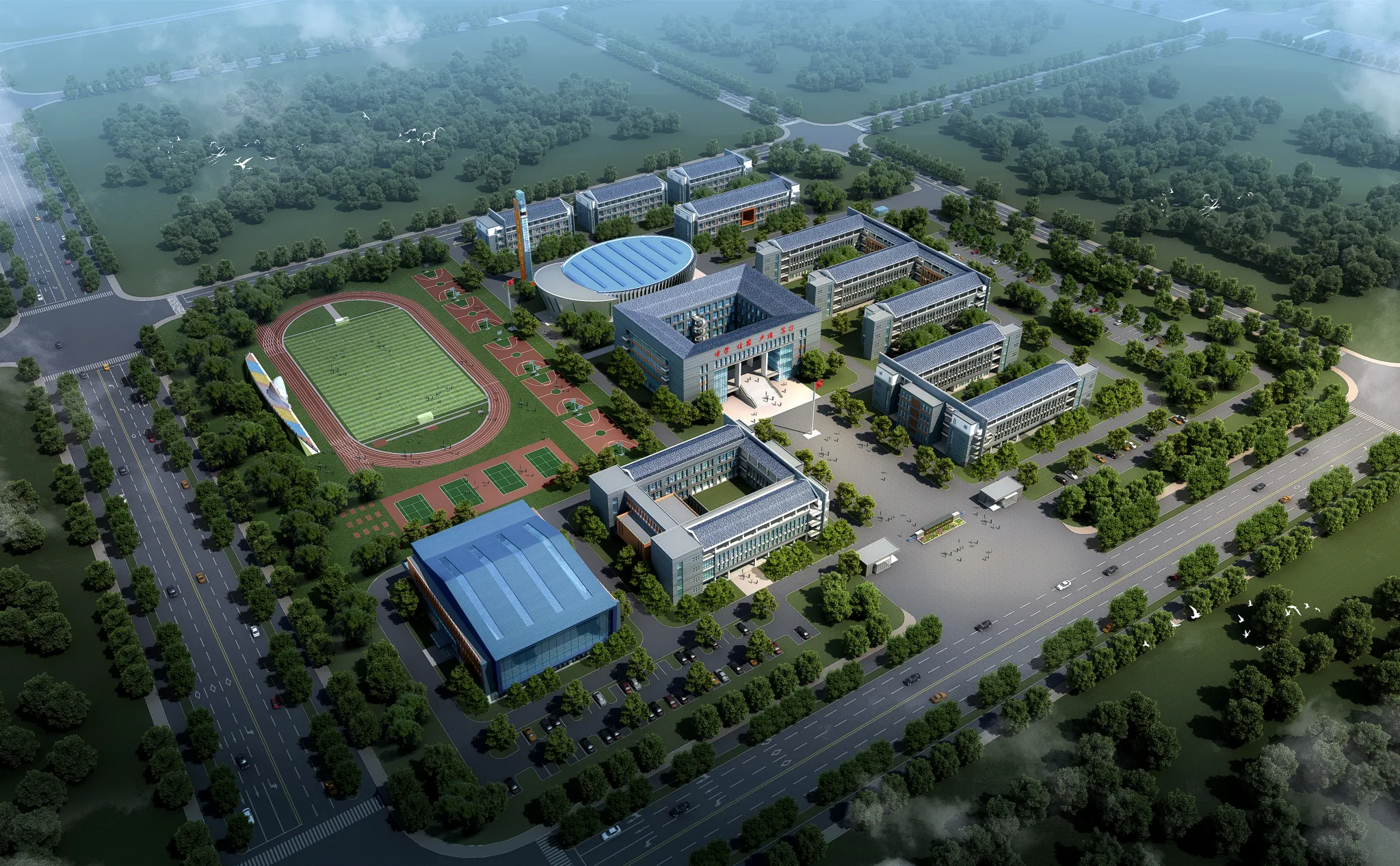 Exterior 3D Models of Shool - 3D Scenes - 042