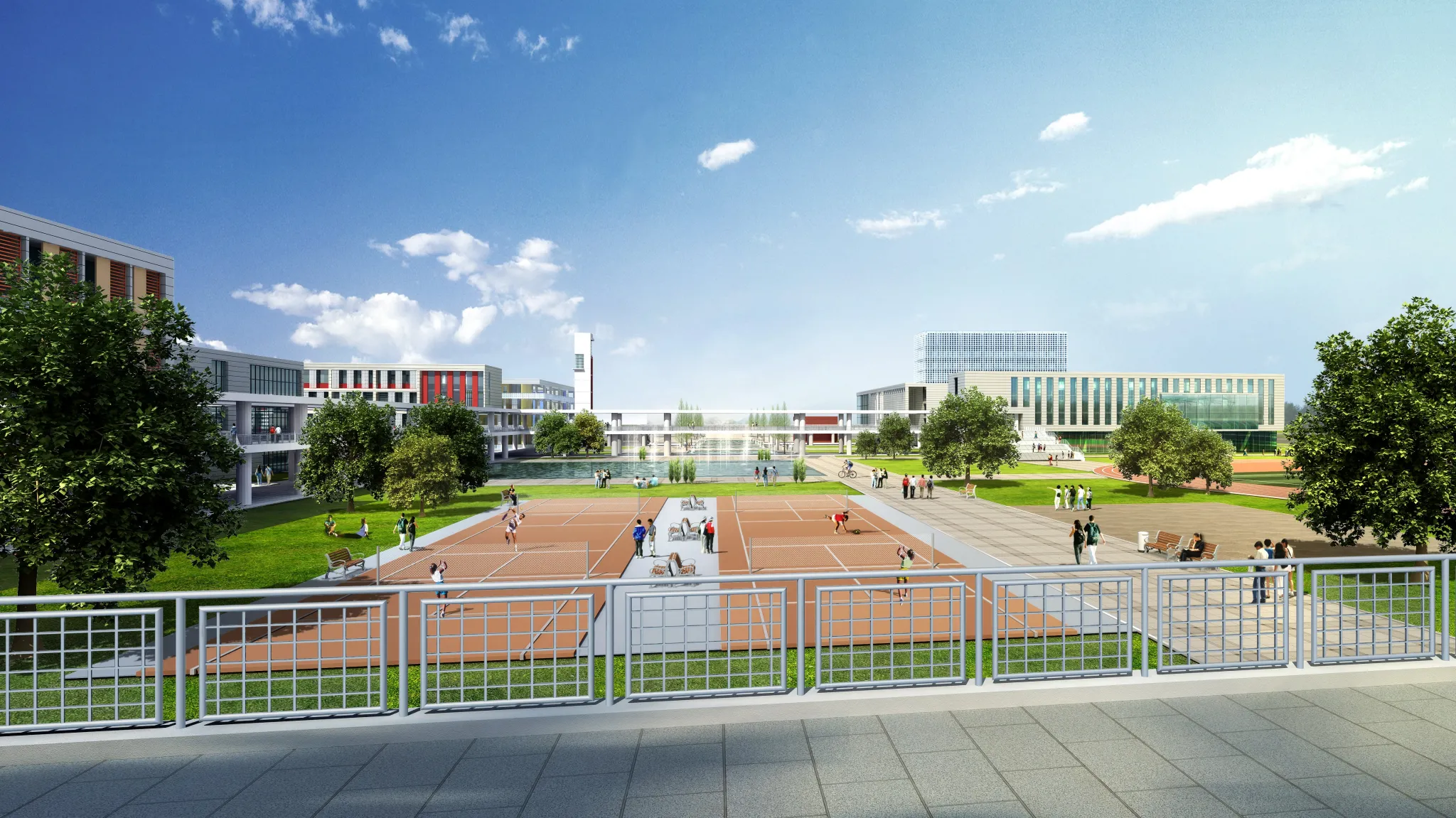 Exterior 3D Models of Shool – 3D Scenes – 058 – VRAY