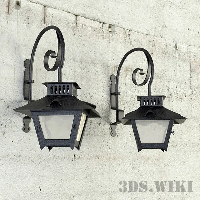exterior-models - Antique wrought iron lamp 3D Model