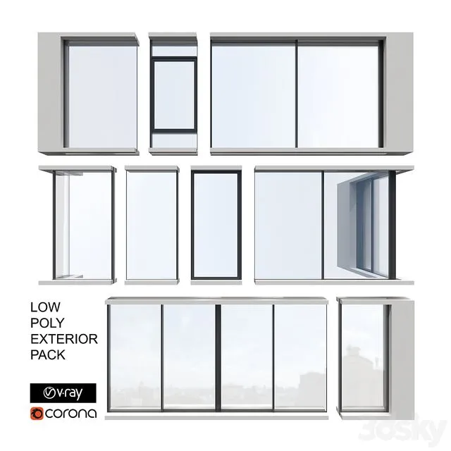 Exterior Sliding System Set 3D Model
