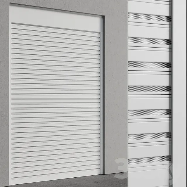 External electric Roller garage shutter - outdoor metal blinds 02 3D Model