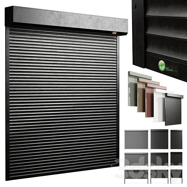 External electric Roller garage shutter - outdoor metal blinds 3D Model