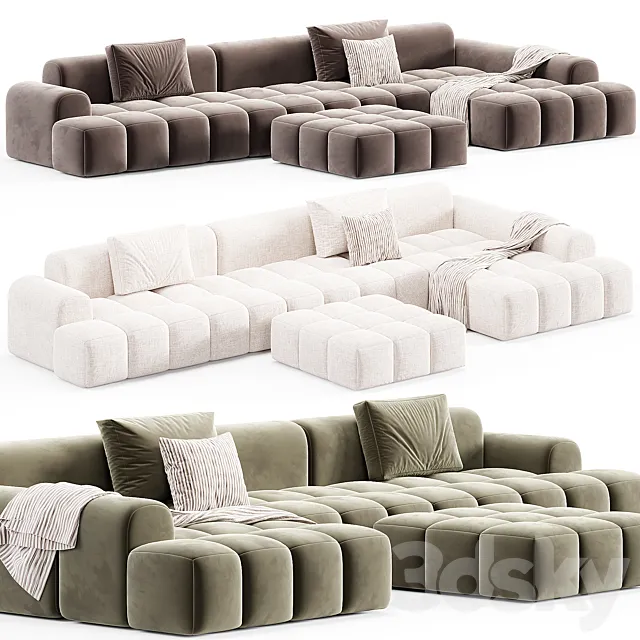 Extra Long Modern Sofa 3D Model
