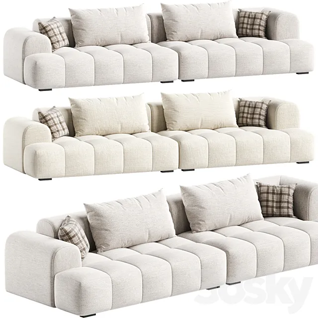 Extra Long Modern Sofa 3D Model