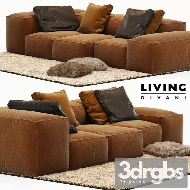 Extrasoft   Living Divani Sofa 3D Model Free