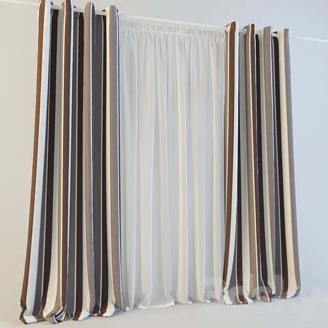 Eyelets for curtains with tulle 3D Model