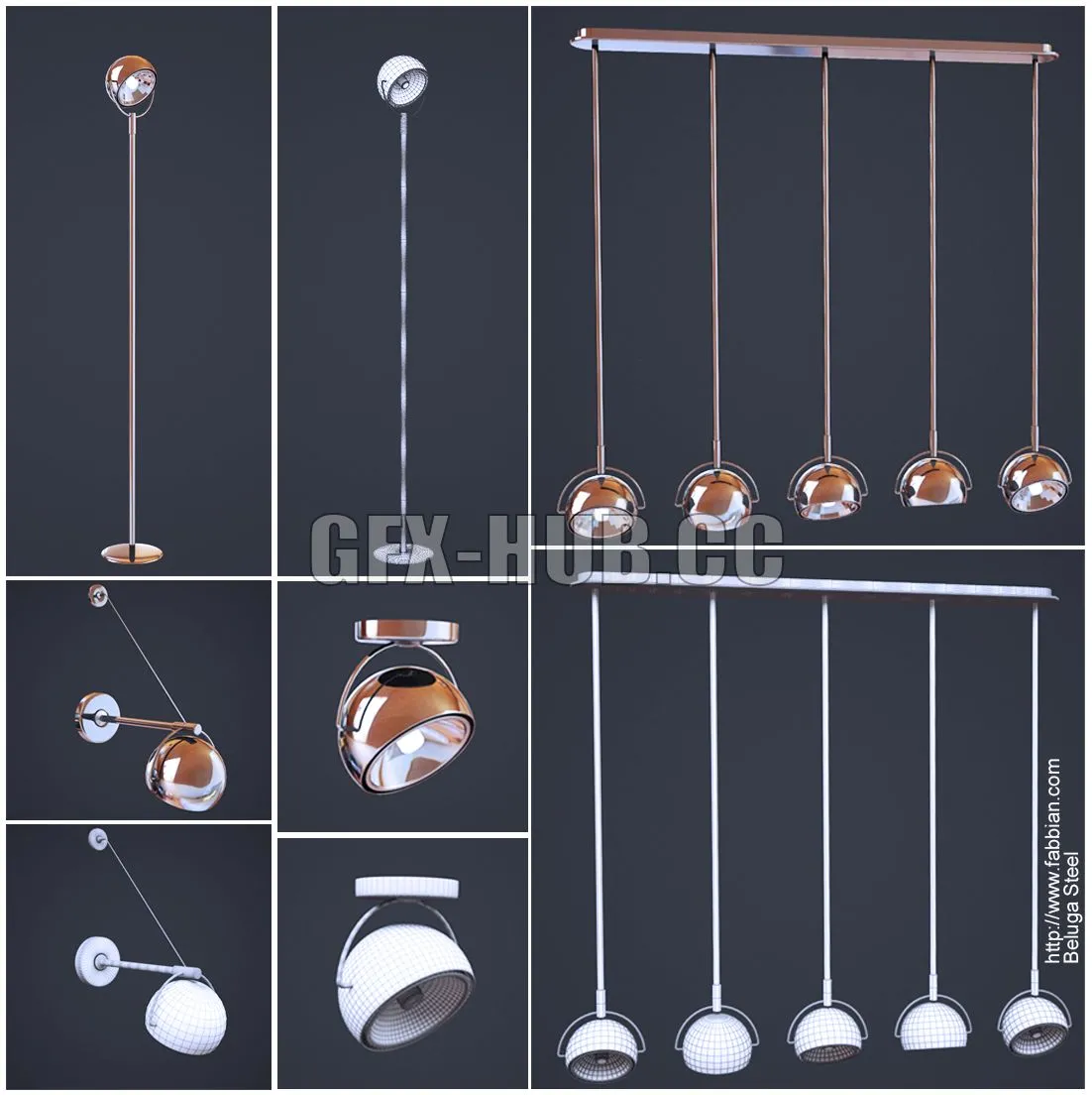 Fabbian Beluga Steel 3D Model