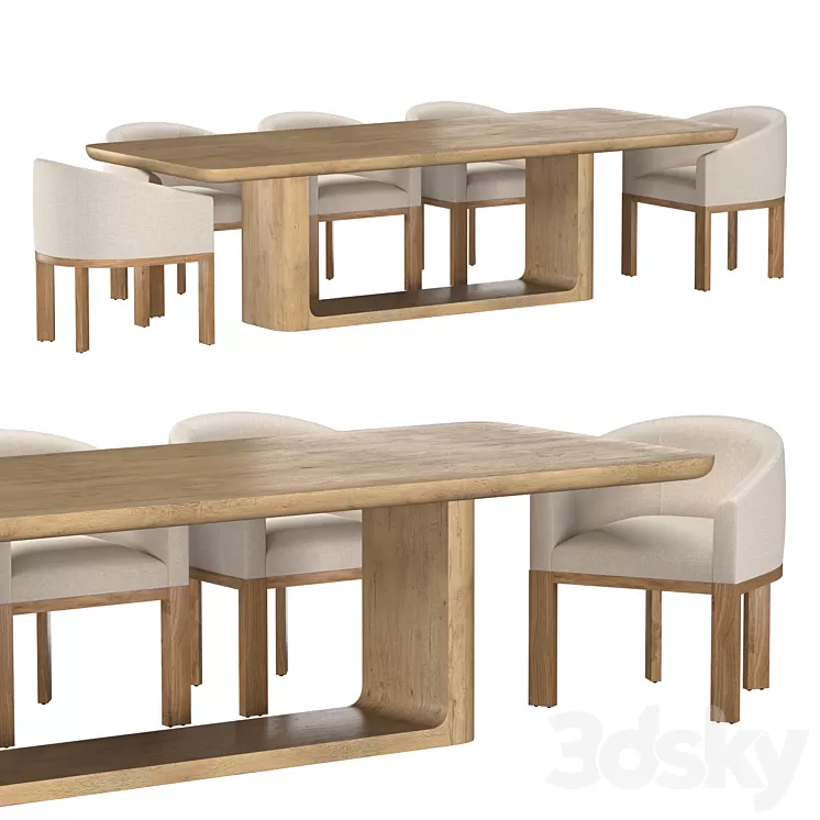FABIAN CHAIR and OSLO OPEN TABLE 3D Model