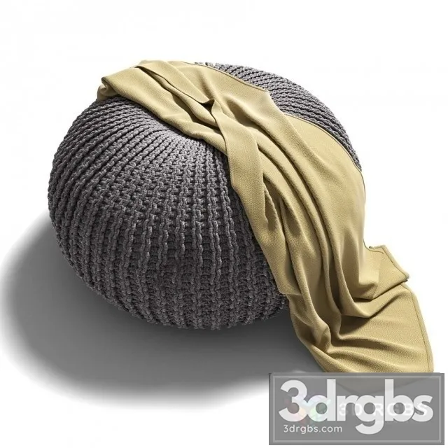 Fabic Gray Puf 3D Model Free