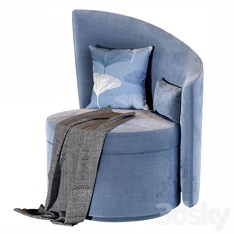 Fabric Armchair Camille by Sicis 3D Model Free