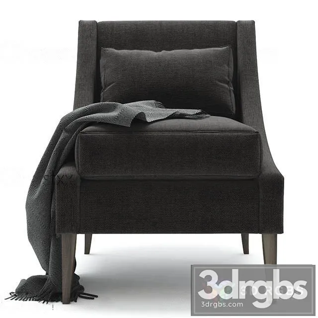 Fabric Black Armchair 3D Model Free