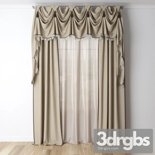 Fabric Curtain 15 3D Model Free
