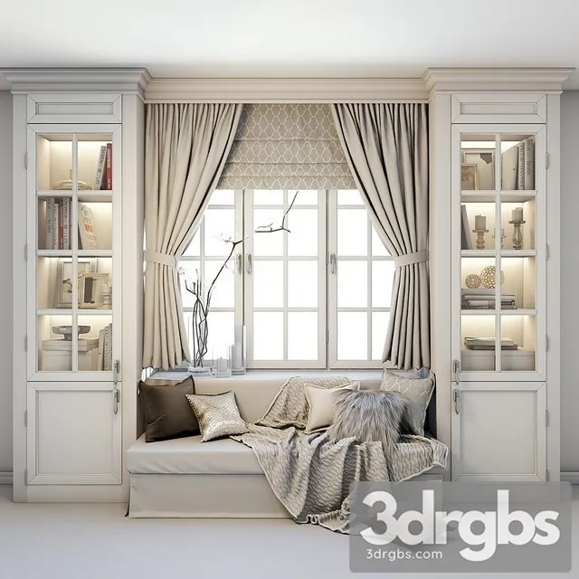 Fabric Curtain 25 3D Model Free