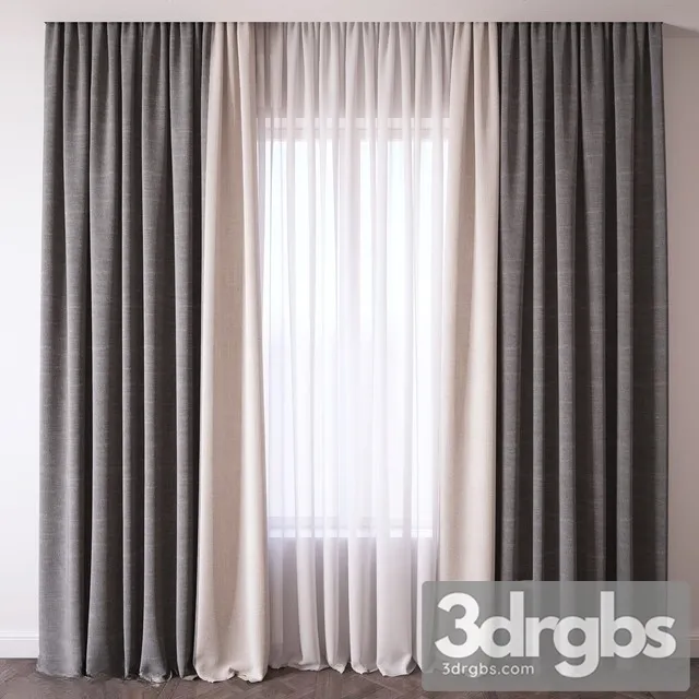 Fabric Curtain 27 3D Model Free