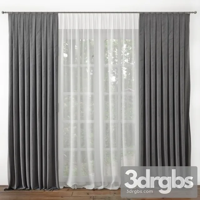 Fabric Curtain 5 3D Model Free