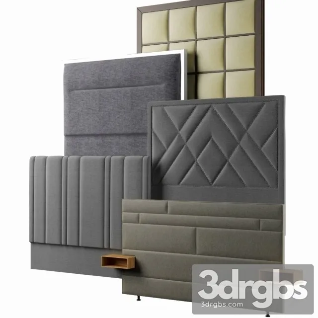 Fabric Headboard Set 1 3D Model Free