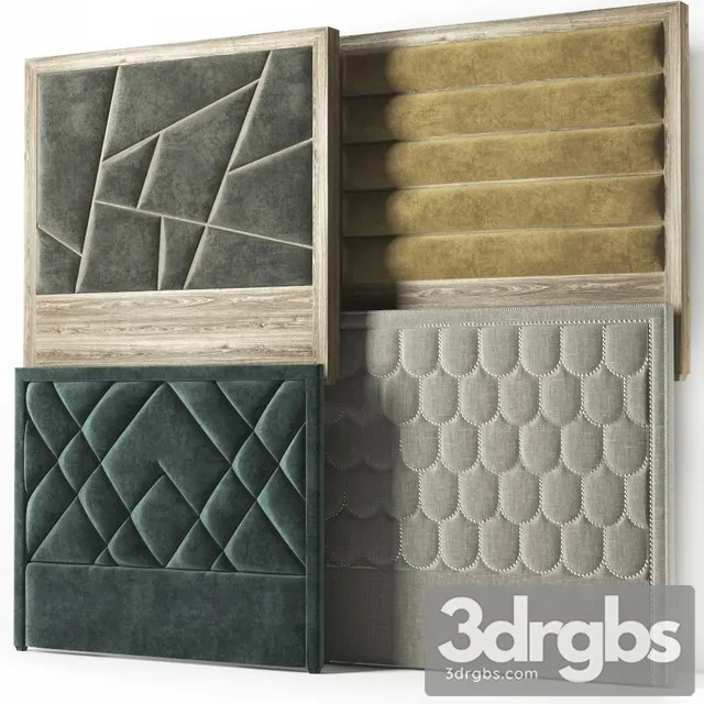 Fabric Headboard Set 2 3D Model Free