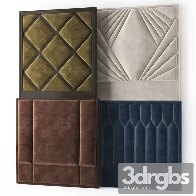 Fabric Headboard Set 3 3D Model Free