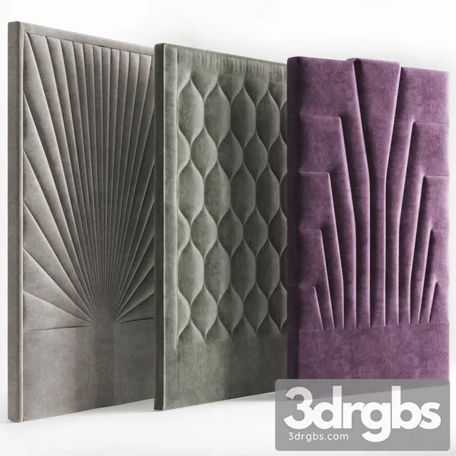 Fabric Headboard Set 4 3D Model Free