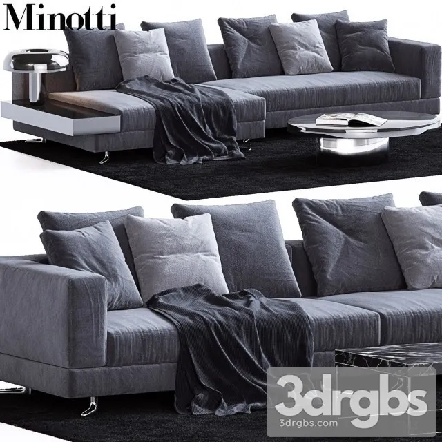 Fabric Minotti Tables Sofa 3D Model Free