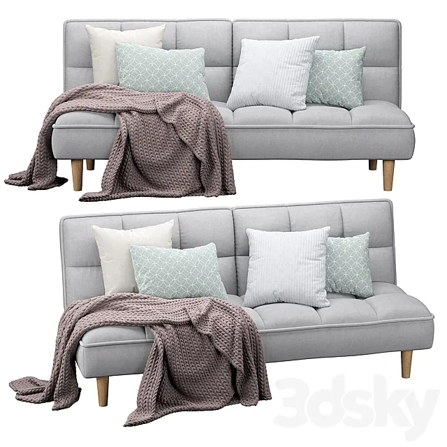 Fabric Sofa Bed 3D Model