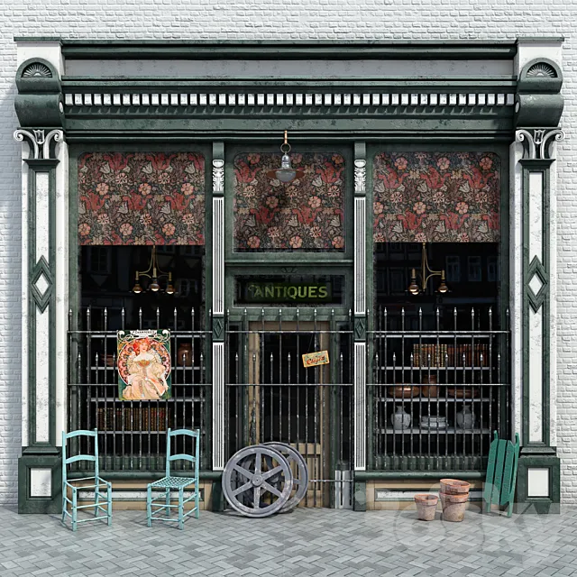 Facade Antique shop 3D Model