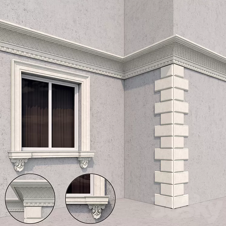 facade classic style_2 3D Model