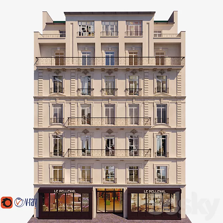 Facade for background 7 3D Model