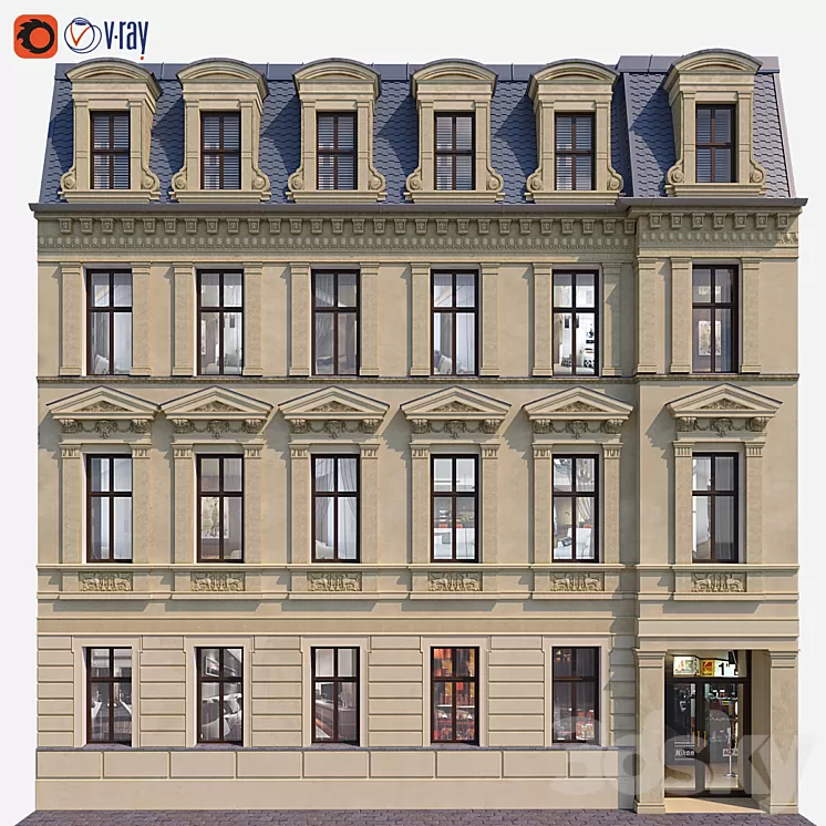 Facade for background 8 3D Model
