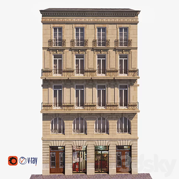 Facade for background 9 3D Model